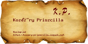 Kozáry Priszcilla névjegykártya